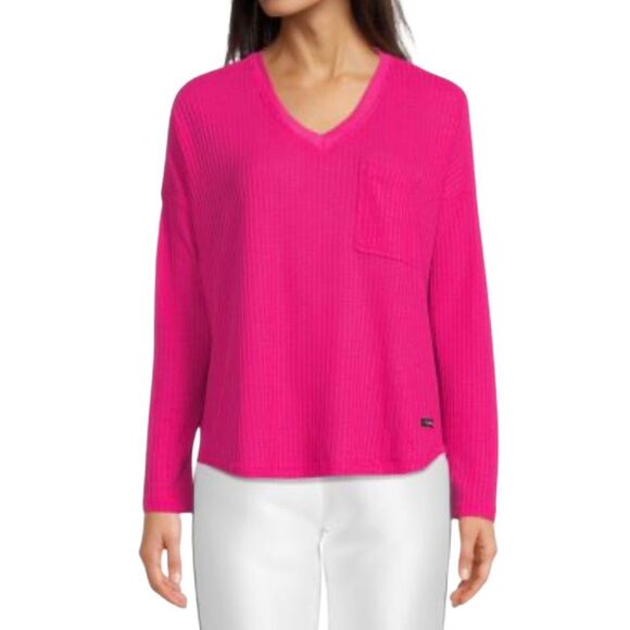 Calvin Klein women’s Barbie pink waffle knit tea size XL - Picture 1 of 5